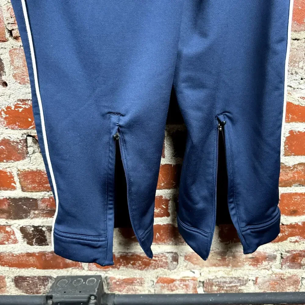 Vintage Nike Pants Size Large Blue Elastic Waist High Rise Zip Hem Athletic Y2K
